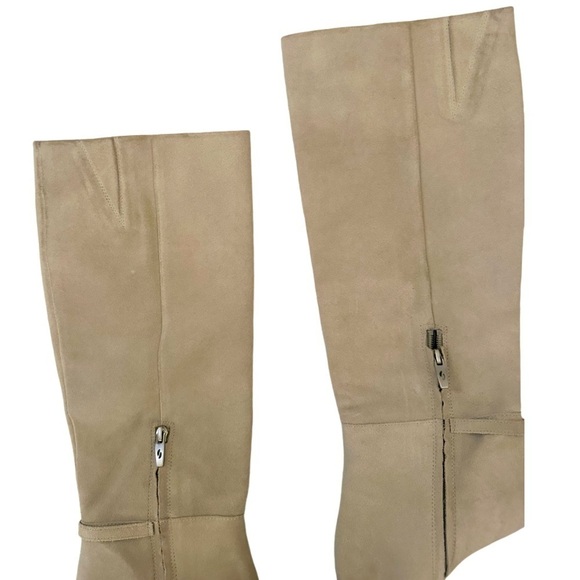 Franco Sarto Cassie Suede Womens Round Toe Tall Knee-High Boots, Cream, Size 8 - Picture 4 of 12